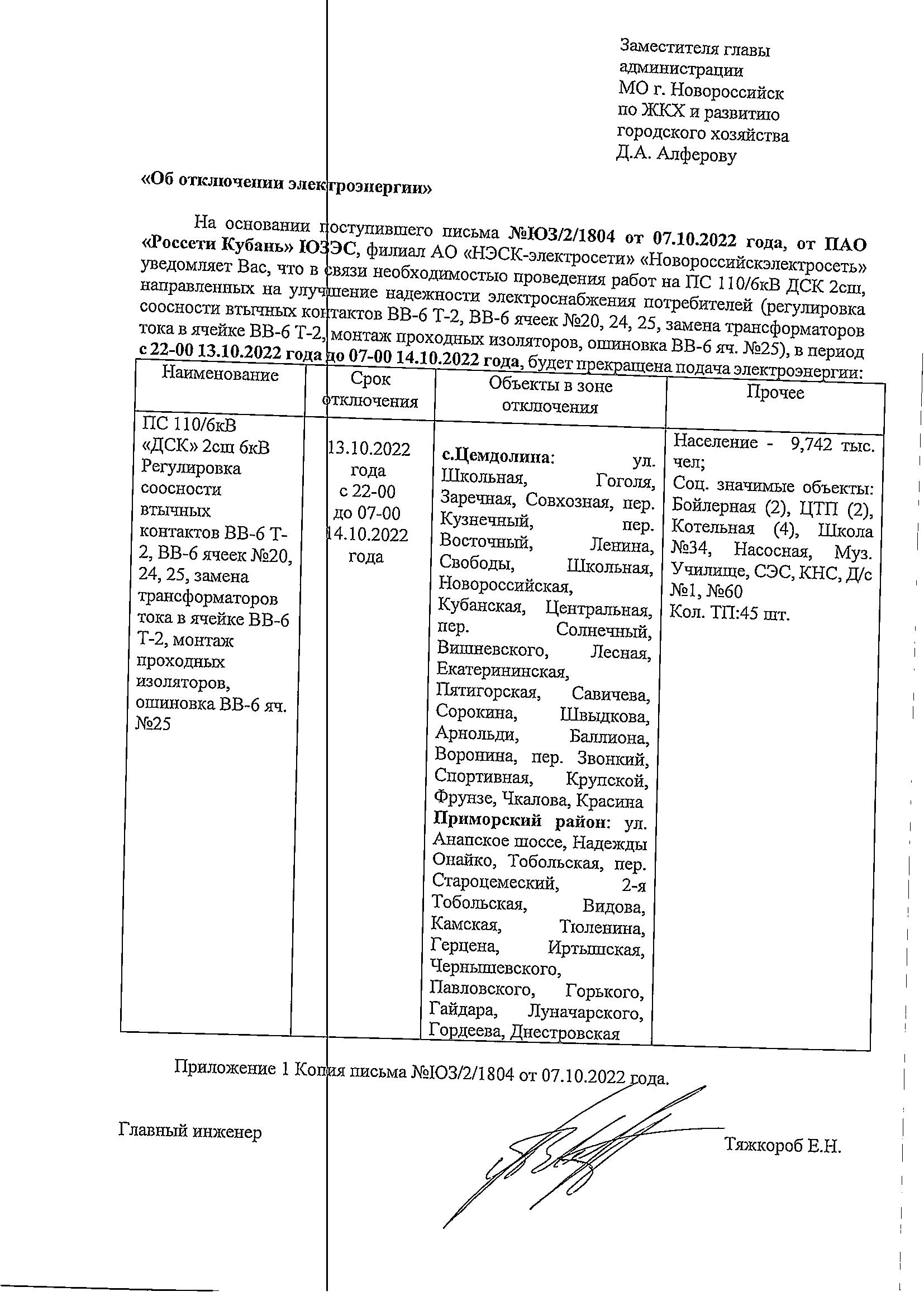 Плановые и аварийные отключения коммунальных ресурсов